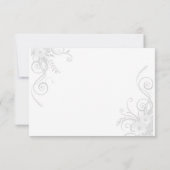 ホワイトグレーとライトグレーのRSVP(メニュー選択付き) 出欠カード (裏面)