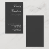 ホワイトグレーのスクリプト写真の名刺 名刺 (正面/裏面)