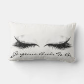 ホワイトグレーのメタリックメイクアップまばゆいゴージャスな花嫁 ランバークッション (裏面)