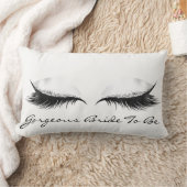 ホワイトグレーのメタリックメイクアップまばゆいゴージャスな花嫁 ランバークッション (ブランケット)