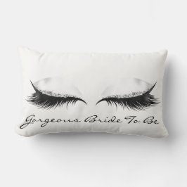 ホワイトグレーのメタリックメイクアップまばゆいゴージャスな花嫁 ランバークッション
