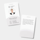 ホワイトグレーの従業員の写真ID会社のロゴクラス バッジ (正面&裏面)