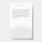 ホワイトグレーの従業員の写真ID会社のロゴクラス バッジ (裏面)