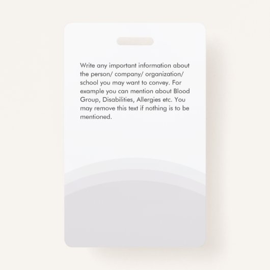 ホワイトグレーの従業員の写真ID会社のロゴクラス バッジ (裏面)