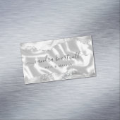 ホワイトグレーアガテシルバーグリッターラグジュアリ マグネット名刺 (インサイチュ)