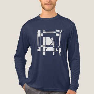 ホワイトグレーアートゲームボードジオメトリックインスパイアMCM- トライブレンドＴシャツ