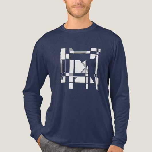 ホワイトグレーアートゲームボードジオメトリックインスパイアMCM- トライブレンドＴシャツ (正面)