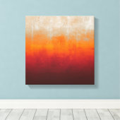 ホワイトグレーイエローオレンジレッド素朴抽象芸術 キャンバスプリント (インサイチュ (ウッドフロア))