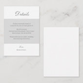 ホワイトグレーエレガントウェディングホテル詳細エンクロージャー エンクロージャーカード (正面/裏面)