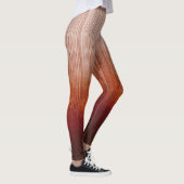 ホワイトグレーオレンジレッドグラデーションストライプラスティック レギンス (右)