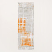 ホワイトグレーオレンジ抽象芸術 ヨガマット (裏面)