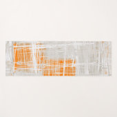 ホワイトグレーオレンジ抽象芸術 ヨガマット (正面(横))