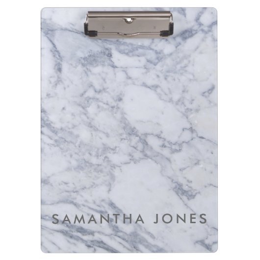ホワイトグレーカララマーブルクラシックモダン クリップボード (正面)