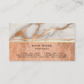 ホワイトグレーカララマーブルコッパー金ゴールドメイクアップサンゴ 名刺 (裏面)