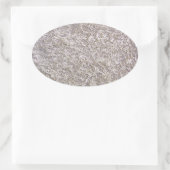 ホワイトグレーカーペットテクスチャ背景 楕円形シール (バッグ)