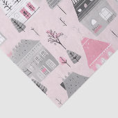 ホワイトグレークリスマスハウスオンピンク 薄葉紙 (詳細)