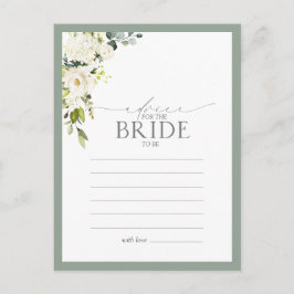 ホワイトグレーグリーンフローラアドバイストゥザブライド ポストカード