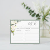 ホワイトグレーグリーンフローラブライダルシャワーレシピカード (スタンド正面)