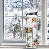 ホワイトグレーグリーン5写真テンプレートクリスマス タンブラー