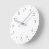 ホワイトグレーグロスミニマリストウォールクロック ラウンド壁時計 (傾斜)