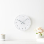 ホワイトグレーグロスミニマリストウォールクロック ラウンド壁時計 (ホーム)
