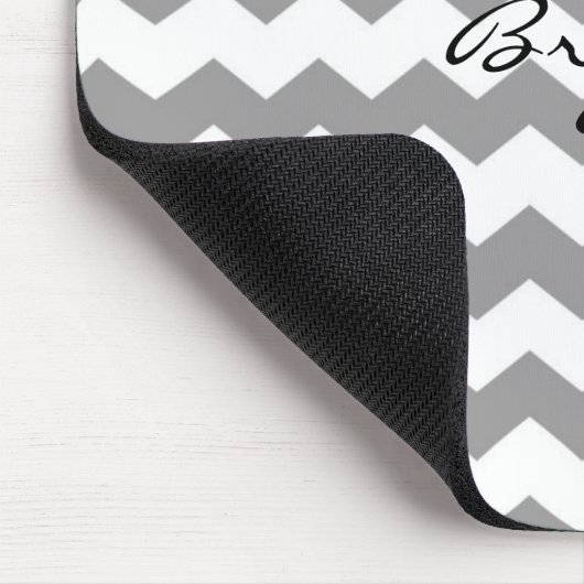 ホワイトグレーシェブロンプリントモダンモダンマウスパッド マウスパッド (コーナー)