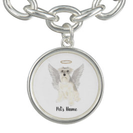 ホワイトグレーシュナウザー悔やみや弔慰メモリアル チャームブレスレット