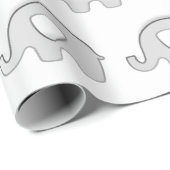 ホワイトグレーゾウ赤ちゃんシャワープリンセスガールボーイ ラッピングペーパー (ロールコーナー)