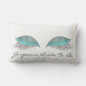 ホワイトグレーティファニーメイクアップラッシュゴージャス花嫁 ランバークッション (裏面)