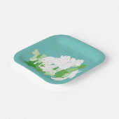 ホワイトグレートダネスシルエット ペーパープレート (傾斜あり)