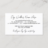 ホワイトグレートダネハーレクイン犬 名刺 (裏面)