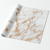 ホワイトグレーバラ金ゴールドグリッターカララマーブルストーン ラッピングペーパー (アンロールド)