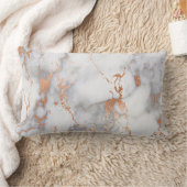 ホワイトグレーピンクのローズブラシ銅釉大理石 ランバークッション (ブランケット)