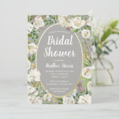 ホワイトグレーフローラリースガーデンブライダルシャワーティー 招待状 (スタンド正面)