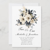 ホワイトグレーフローラ2が一つのバイブル結婚になる 招待状 (正面)