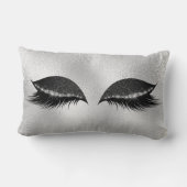 ホワイトグレーブラックガラス睡眠グリッターの化粧化粧 ランバークッション (裏面)