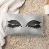 ホワイトグレーブラックガラス睡眠グリッターの化粧化粧 ランバークッション (ブランケット)