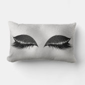 ホワイトグレーブラックガラス睡眠グリッターの化粧化粧 ランバークッション (正面)