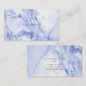 ホワイトグレーブルーネイビーマーブルビップ 名刺 (正面/裏面)