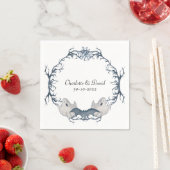 ホワイトグレーブー幽霊こうもりハロウィーンリース結婚ズ スタンダードカクテルナプキン (インサイチュ)