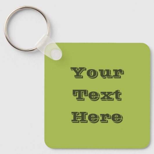 ホワイトグレープグリーン春シーズン無地のカラー キーホルダー (正面)