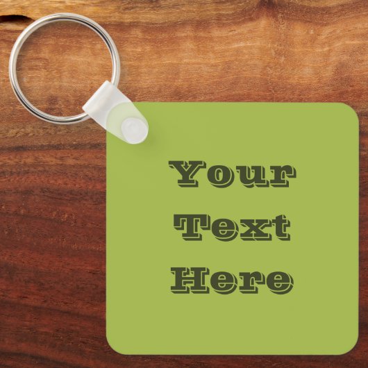 ホワイトグレープグリーン春シーズン無地のカラー キーホルダー (正面)