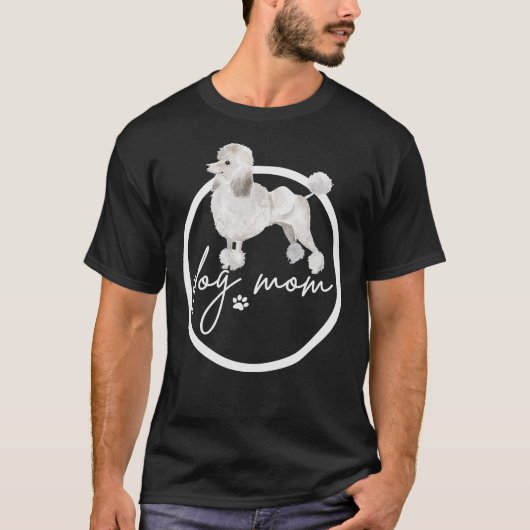 ホワイトグレープードルドッグママ Tシャツ (正面)