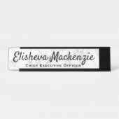 ホワイトグレーマーブルデスク名プレート デスクネームプレート (正面)