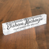 ホワイトグレーマーブルデスク名プレート デスクネームプレート (側面)