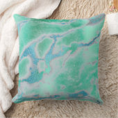 ホワイトグレーミントグリーン海ブルー金ゴールドVIP大理石 クッション (ブランケット)