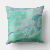 ホワイトグレーミントグリーン海ブルー金ゴールドVIP大理石 クッション (裏面)