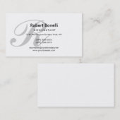 ホワイトグレーモノグラムコンサルタントの名刺 名刺 (正面/裏面)