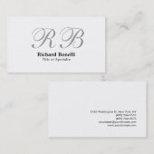 ホワイトグレーモノグラムコンサルタントの名刺 名刺 (正面/裏面)