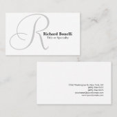 ホワイトグレーモノグラムコンサルタントの名刺 名刺 (正面/裏面)